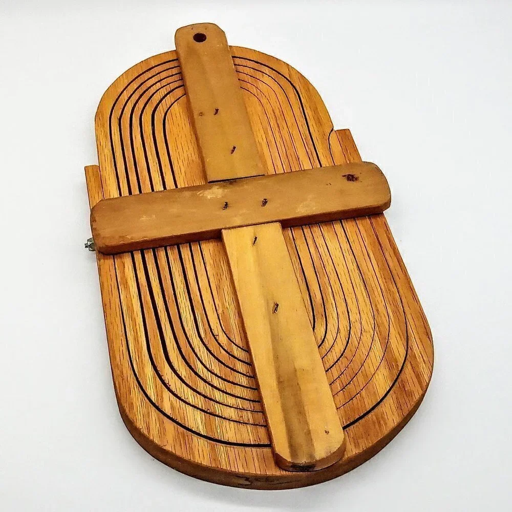 Collapsible Oval Wood Red Green Farmhouse Painted Basket